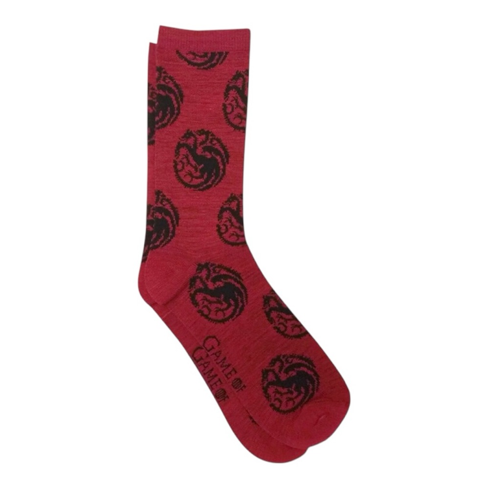 Hypnotic Hats Game Of Thrones House Targaryen Casual Crew Socks Men's Size 6-12